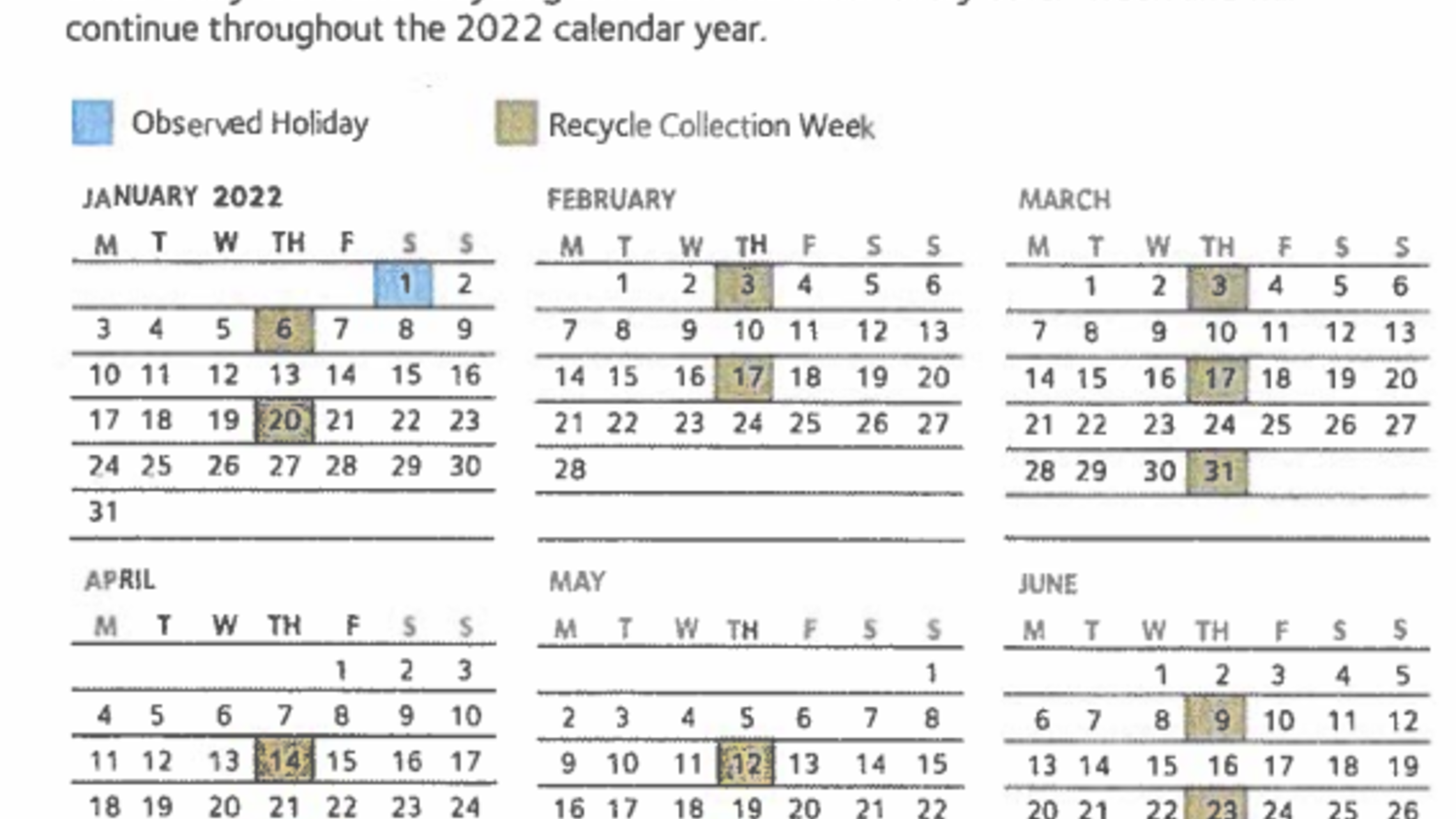 2022 W Mgt Schedule